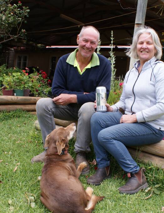 WAMMCO Producers of the Month for October, Murray and Leonie James in their garden at Karlgarin with a recent 'centenary brew'.