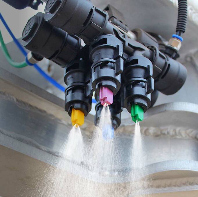 HARDI H-SELECT automatically adjusts nozzles for target rate accuracy.