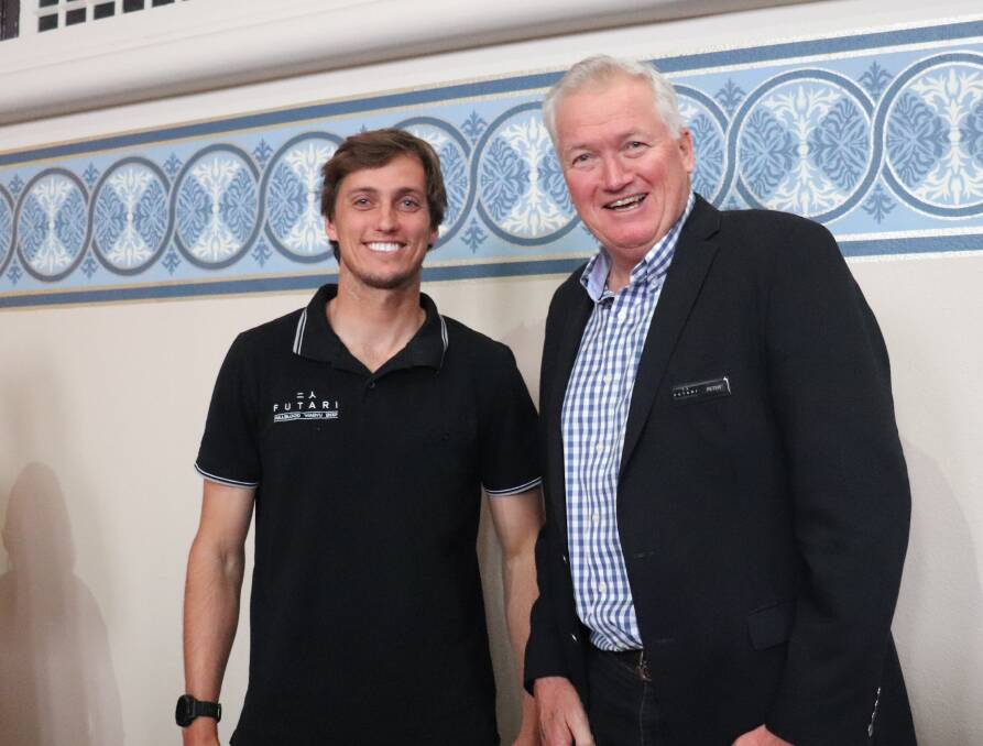 Futari Wagyu managing director Peter Gilmour (right) with his son Peter. Futari Wagyu is the premium meat sales brand of the Gilmour family's Irongate Wagyu agricultural business. They sell into the both the domestic and export markets and have a vision to grow more.