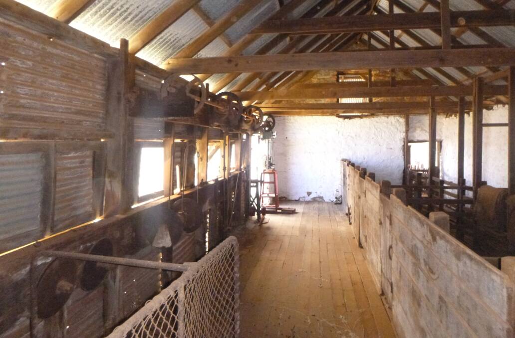 The original long board, three stand shearing shed pre-dates the homestead and offers a sense of stepping back in time.