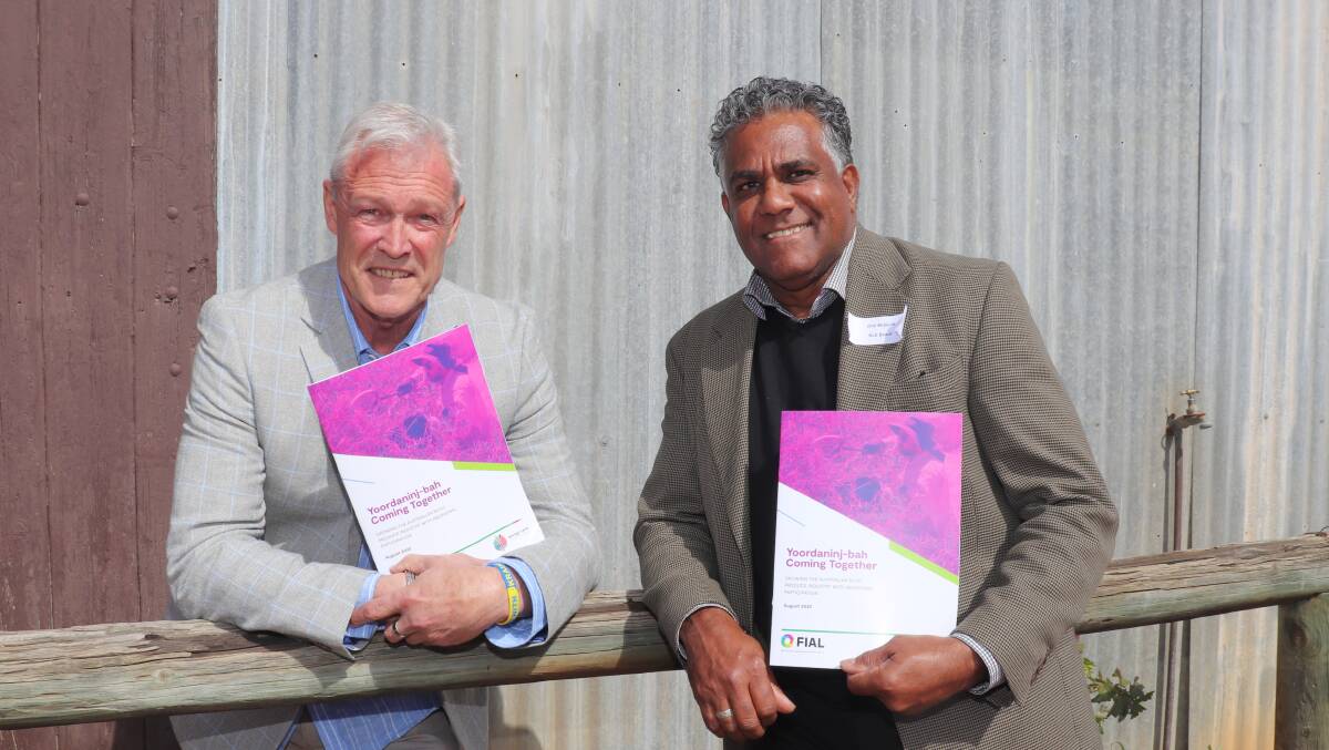 NLE chief executive officer Alan Beattie (left) and board member Oral McGuire are calling on the Federal Government to ratify the Nagoya Protocol to help protect Aboriginal peoples intellectual property of bush foods in Australia.