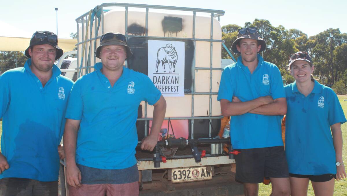 Members of the winning Darkan Sheepfest Young Farmers Challenge team, the Screaming Geckos, included Ben Goss (left), Todd Lubcke, Cameron Buller and Maddy Petchell.