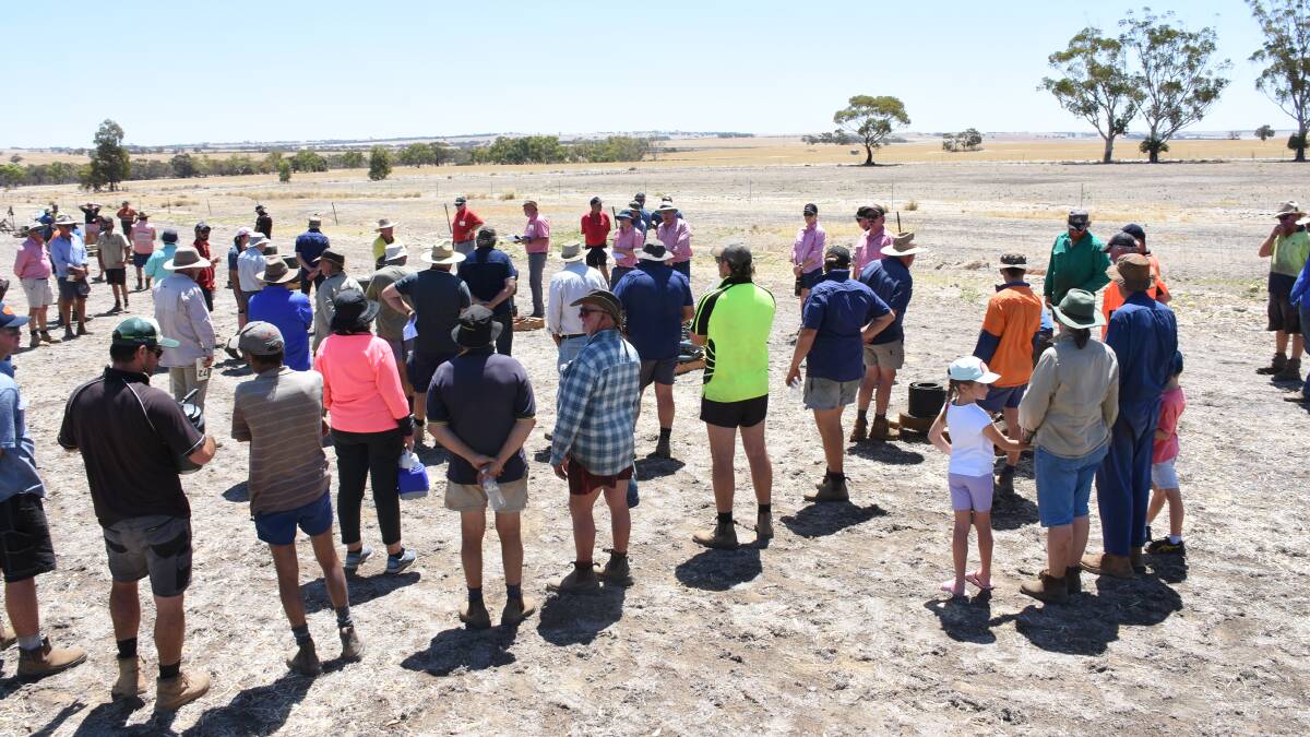 Buyers were out in force at last weeks clearing sale for Adrian and Alison Brennan at Wongan Hills hosted by Elders as temperatures hit 38 degrees.