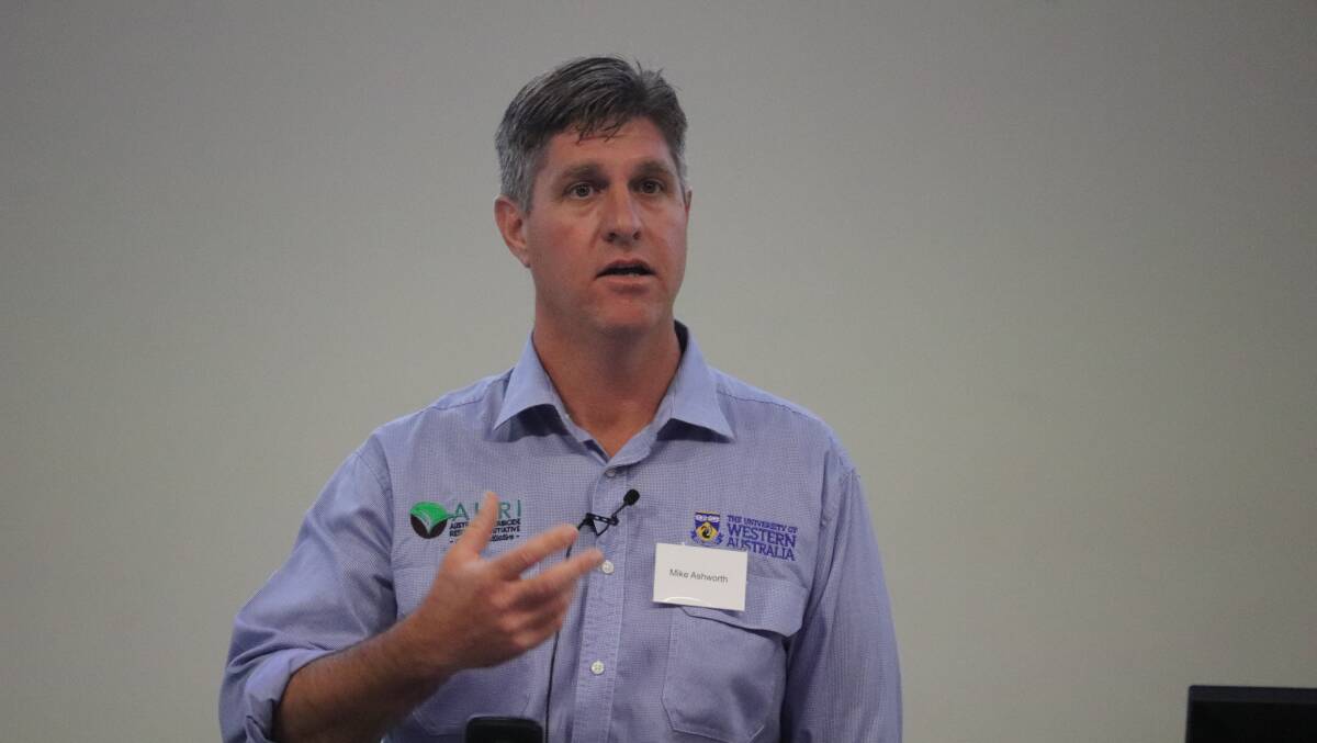 Research agronomist Mike Ashworth at the AHRI Crop Protection Forum, held at The University of Western Australia earlier this month.