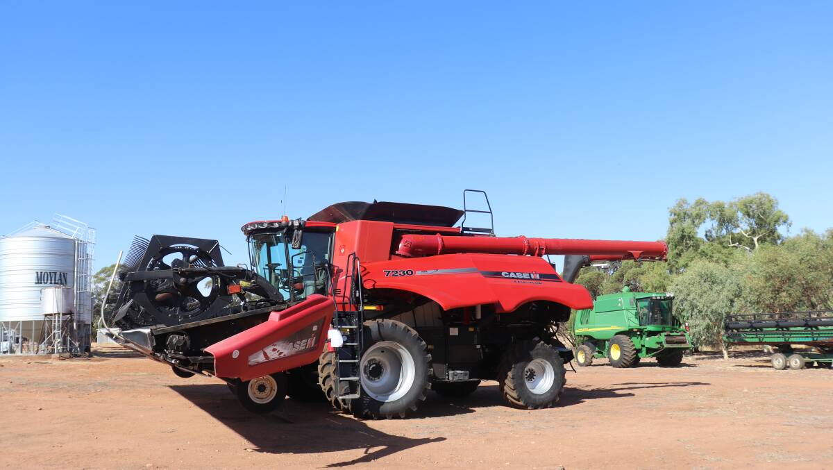 This 2014 Case IH 7230 Axial Flow header with AFS Pro 700 display and showing 4171 engine hours and 3216 rotor hours, was top item of the clearing sale at $265,000. It came with a 2009 MacDon 12.2 metre rigid draper front with new mats, a comb trailer and the unit had undergone a major service at Boekeman Machinery at 3900 hours.