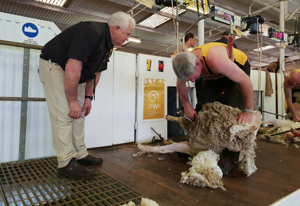 A judge keeps a close eye on the action during last year's Corrigin Shears.