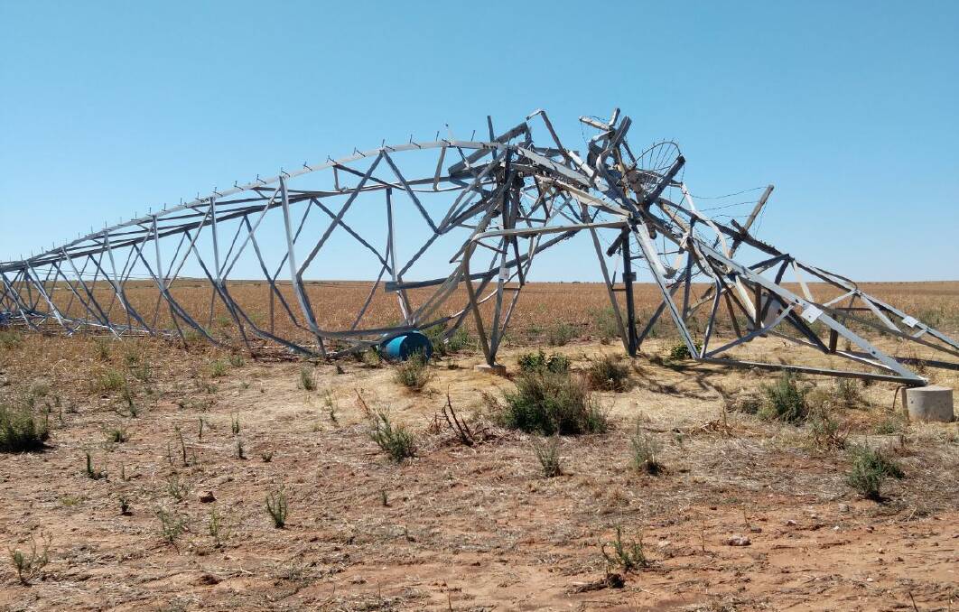 Part of the damaged Western Power infrastructure that was damaged in storms this week.