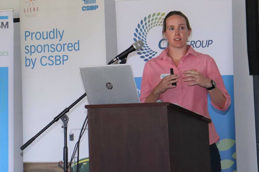 Elders agronomist Clare Johnston spoke about three new herbicides at the Liebe Group Crop Updates in Dalwallinu last week.