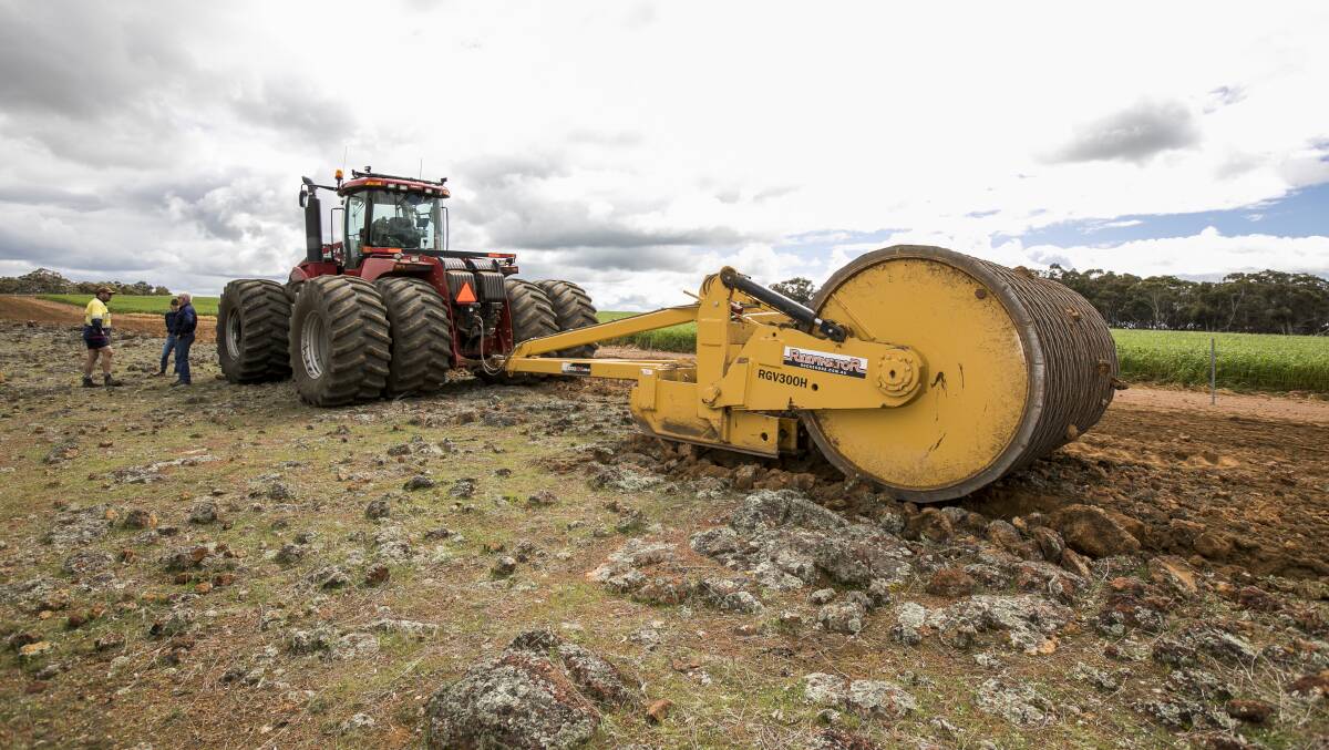 This is becoming a more common sight in Australian agriculture as farmers turn to the WA-made Reefinator to rehabilitate rocky country that is usually left untouched.
