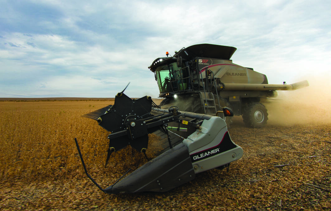 The new Gleaner S9 combine harvester in action. A limited number are available for this year's harvest.