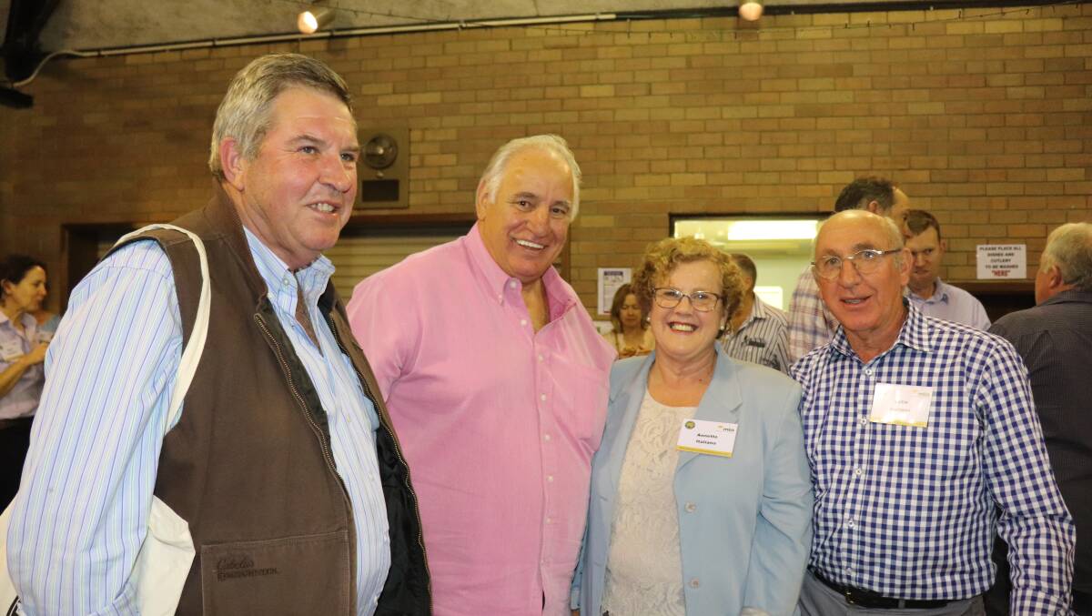 Australia's 'Lambassador' Sam Kekovich (second left) with Margaret River beef producer Keith Scott (left) and retired Harvey dairy farmers now turned beef producers Annette and Lelio 'Bruno' Italiano.