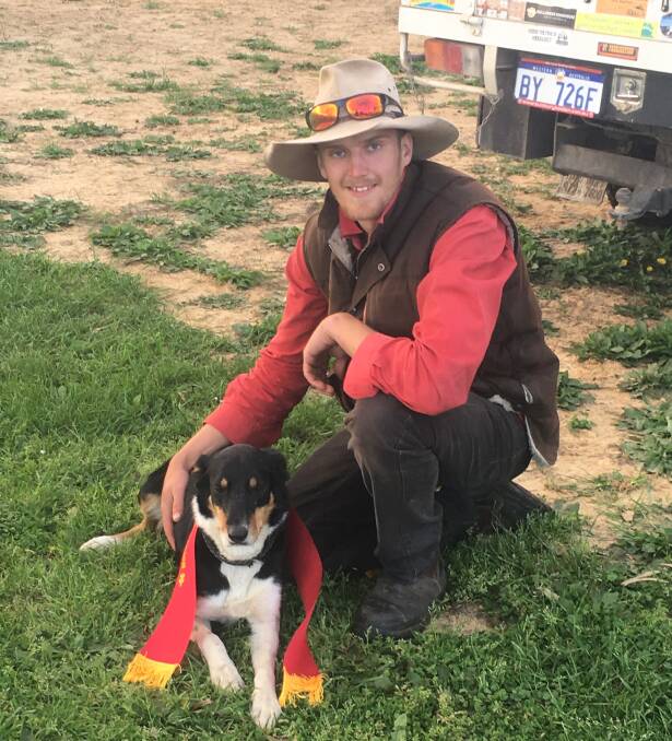 Jim Harradine, Kondinin and his dog Bridie are first-time competitors in the Cobber Challenge.