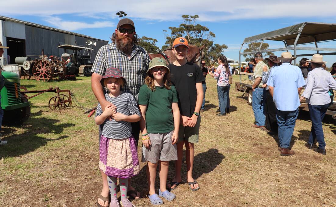 It was a fun day out for the Davidson family of Kukerin. Luke Davidson took along his kids Maeve (left), Violet and Gavin to see the displays on offer.