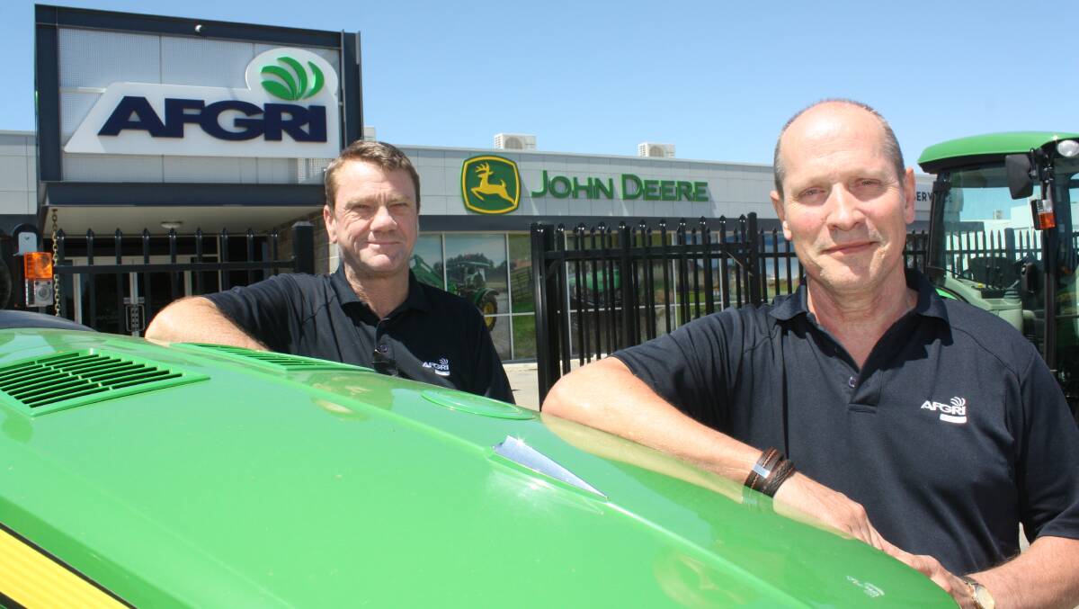 AFGRI Equipment group after-market manager Ken Paolini (left) and precision ag manager Uys Lourens spearhead the company's goal to "keep young people in the bush" and build-up skilled workforce levels in regional areas.