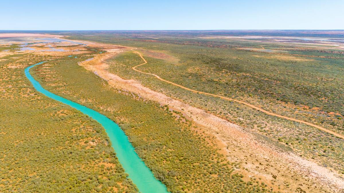 An aerial view of the access channel to the Exmouth Gulf, accessible for Bullara station guests who want to take advantage of the fishing. Photo by Ben Teo, Carnarvon.