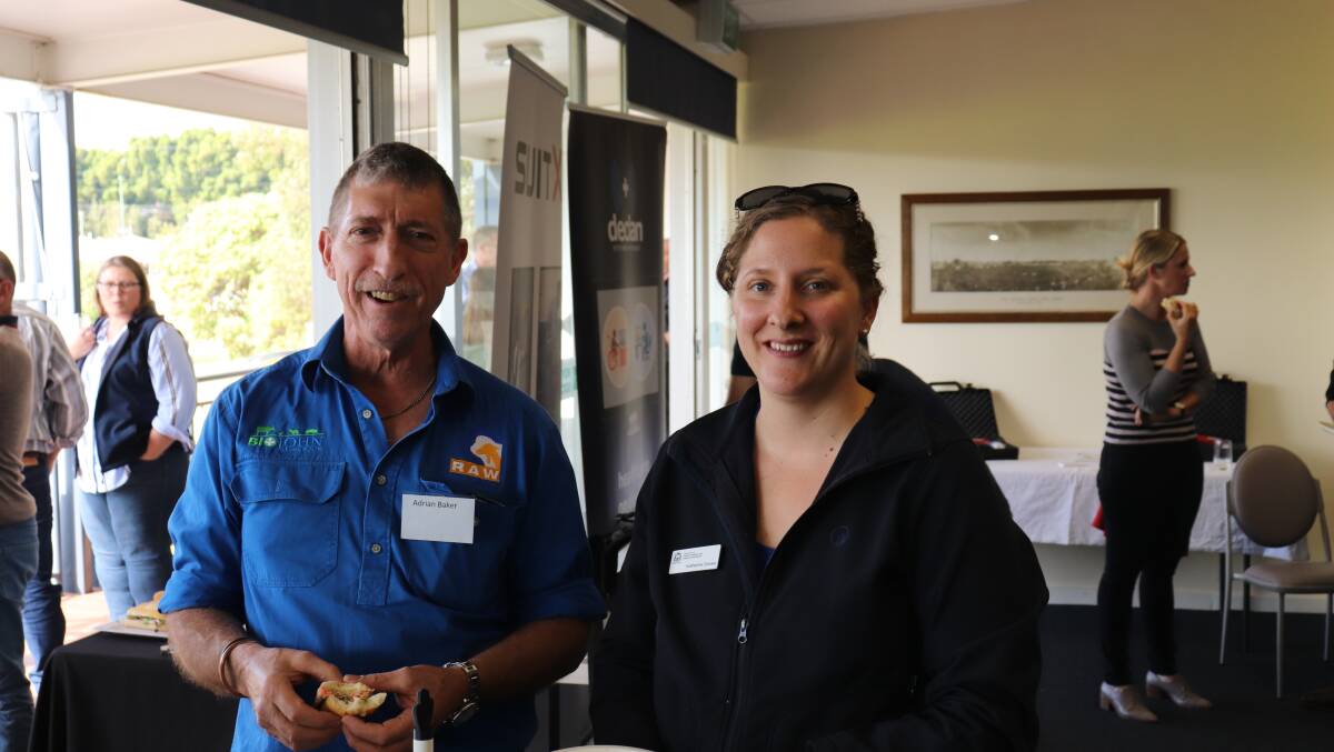 Vet and nutrionist Adrian Baker, with Katherine Davies, Department of Primary Industries and Regional Development, at the Stock Con conference.