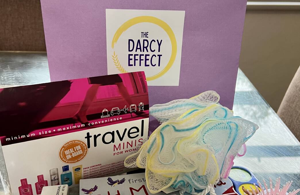 Narrikup mum Kate Mitchell started The Darcy Effect this year, providing bags for people to fill with useful items for those having unexpected hospital stays in Western Australias regional and remote areas.