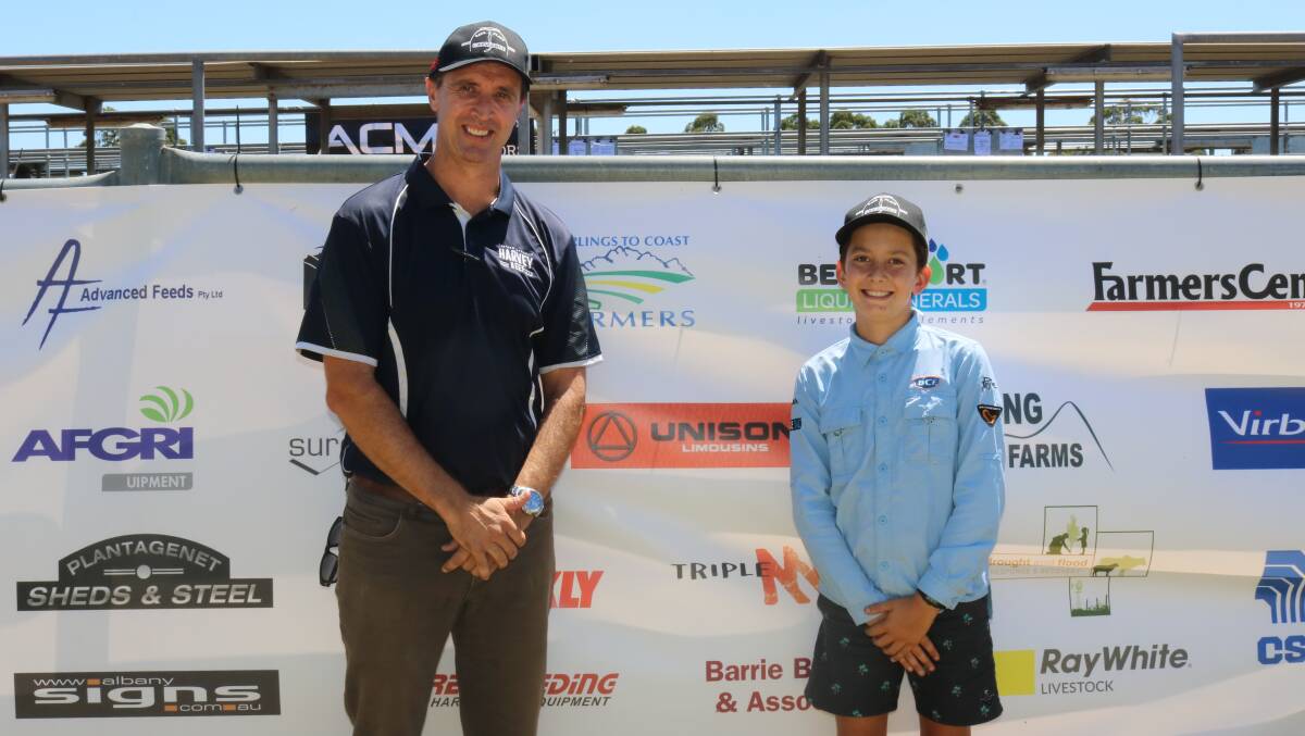 Harvey Beef senior livestock buyer Campbell Nettleton represented challenge sponsor Harvey Beef on the day with son Patrick.