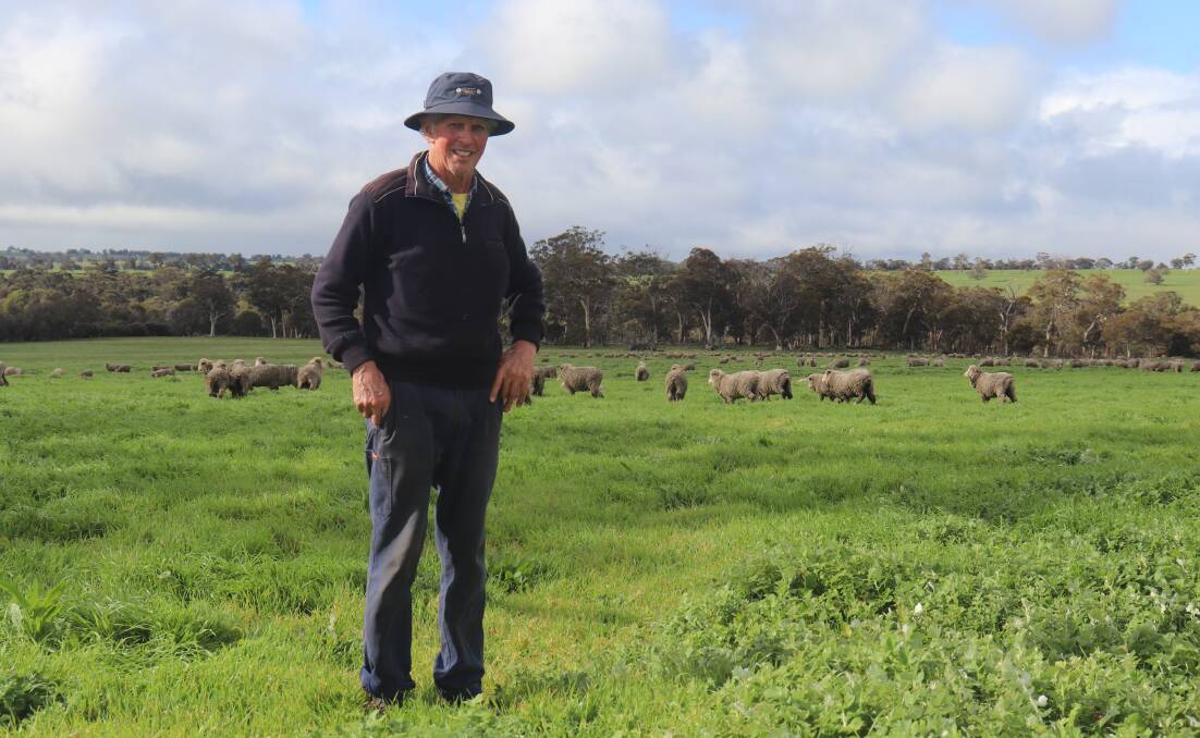 Dave Mathwin, Kojonup, runs 1300 Merino breeding ewes on 880 hectares with his wife Lyn.