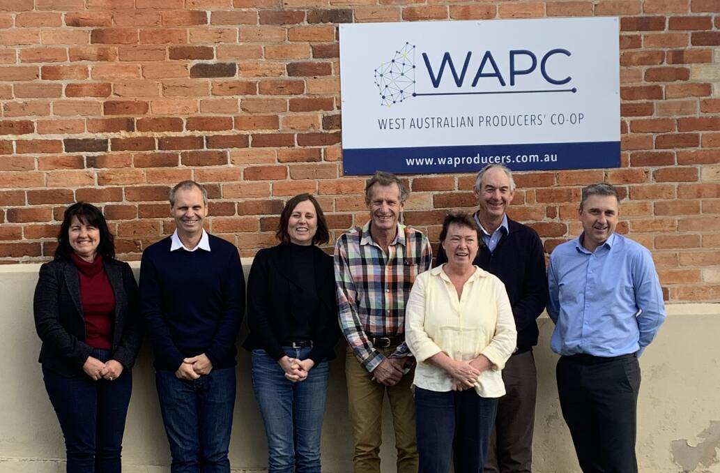 WA Producers' Co-operative (WAPC) board Sandy Forbes (left), Glen Thompson, Juliet Grist, Ken Drummond, Christine Kershaw, Chris Enright and Andrew Sharpe.