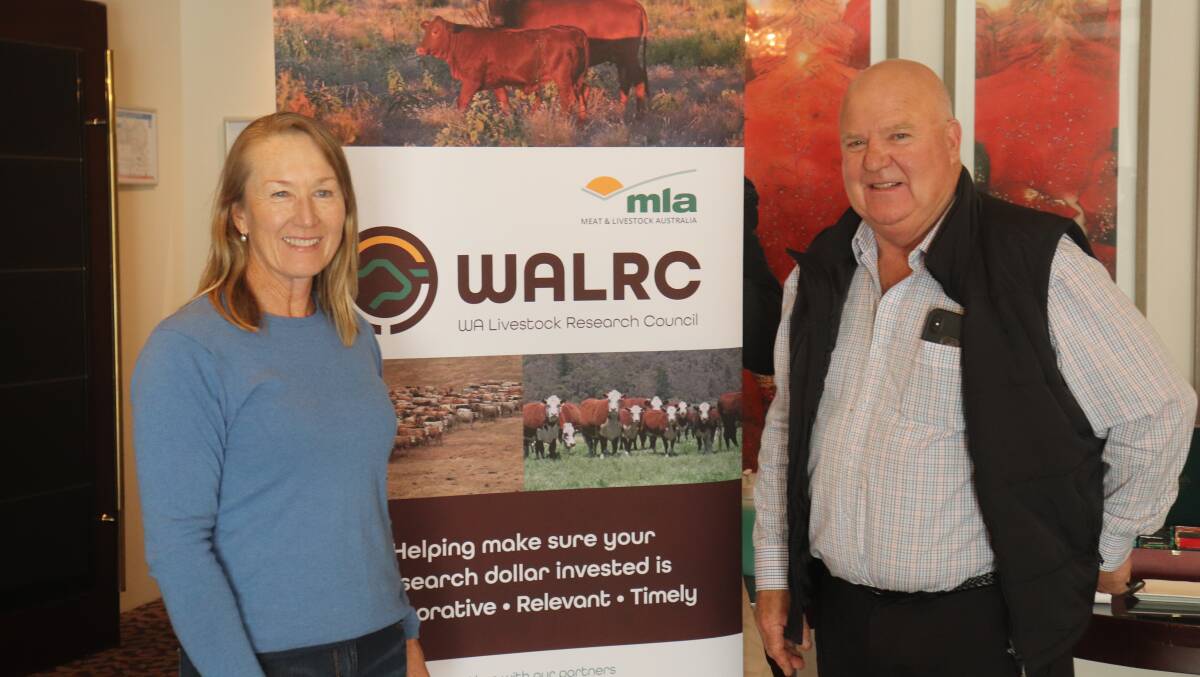 Murdoch University associate professor Caroline Jacobson (left), WALRC chairman Tim Watts and CSIRO senior principal research scientist Hayley Norma caught up at the annual WA Livestock Research Council meeting at the Pagoda, South Perth.