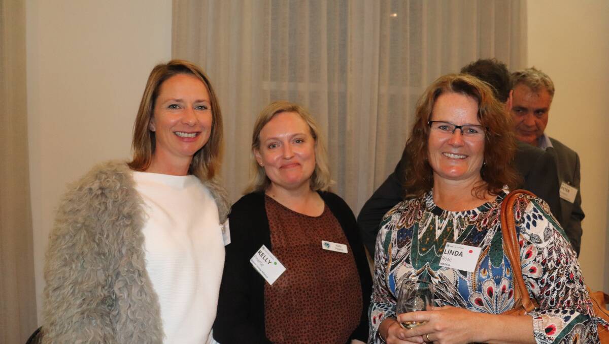 Development officer with the Department of Primary Industry and Regional Development Tanya Kilminster (left), GGA director Kelly Pearce and Linda Rose, Moorine Rock.