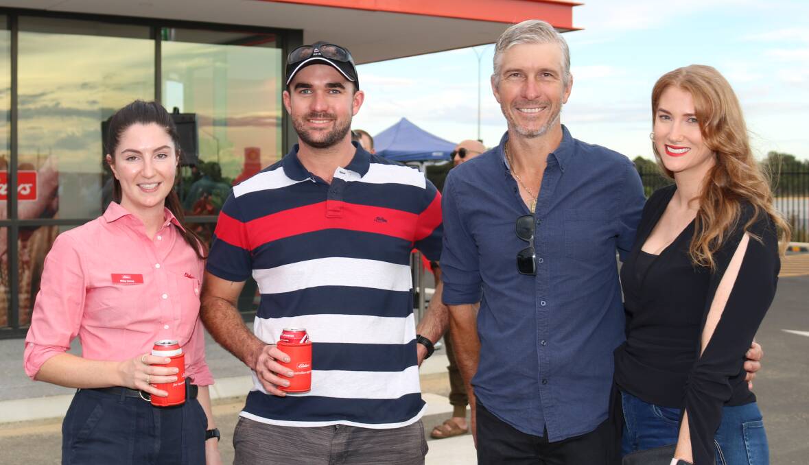 With Elders administration officer Riley Jones (left), were Wannamal producers Daniel Smith and Brenden and Ashlee Howard.