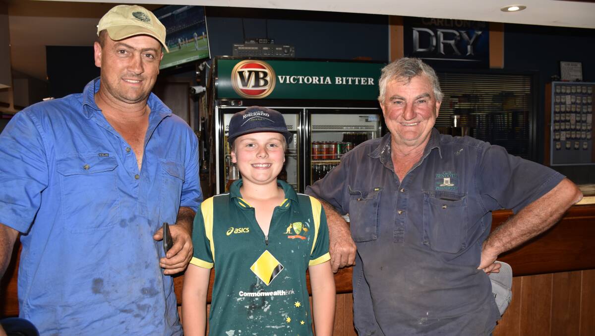 Local vendors Justin Omedei (left) and son Xander, Bluestream Properties and Peter Bendotti, G&B Bendotti, were at Monday's Pemberton sale where both had good selling success with young cattle.