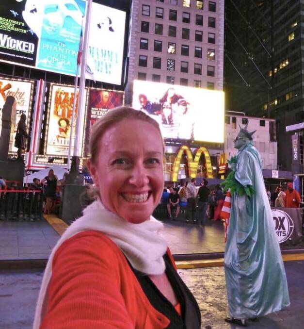 When she arrived in the Big Apple, Ms Brown took a selfie in Time Square and uploaded it to social media with the caption: 'Who is Melly the Noma (her melanoma) anyway?'