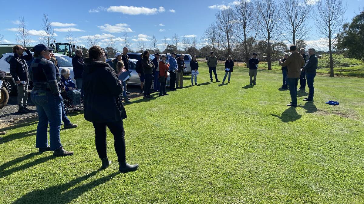 Participants at the workshop and field walk enjoyed the sunshine while listening to discussions on trials, monitoring equipment and soil health testing.