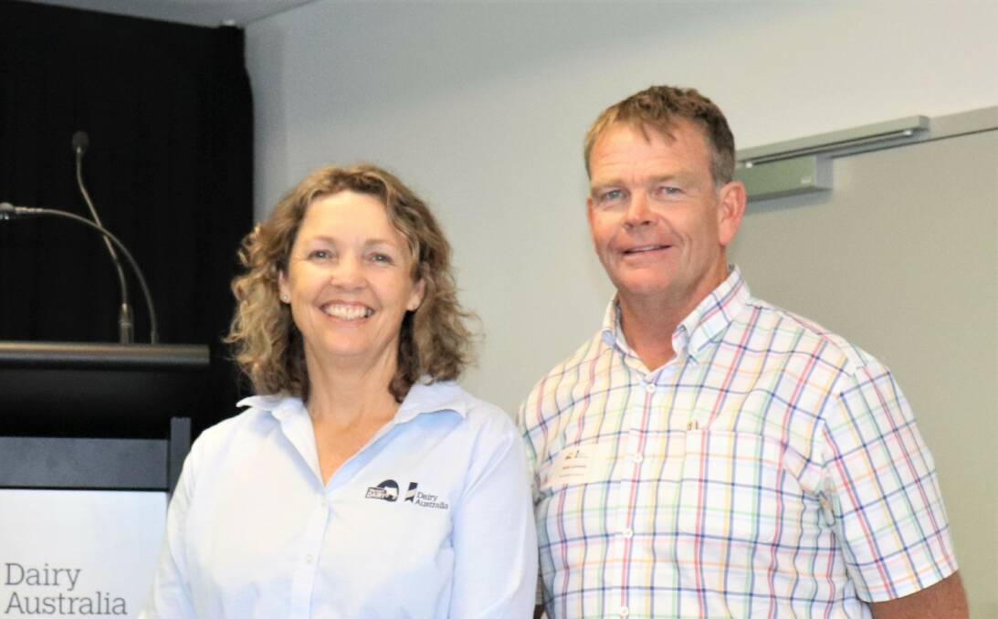 Former Western Dairy regional manager Julianne Hill and current Western Dairy chairman Robin Lammie.