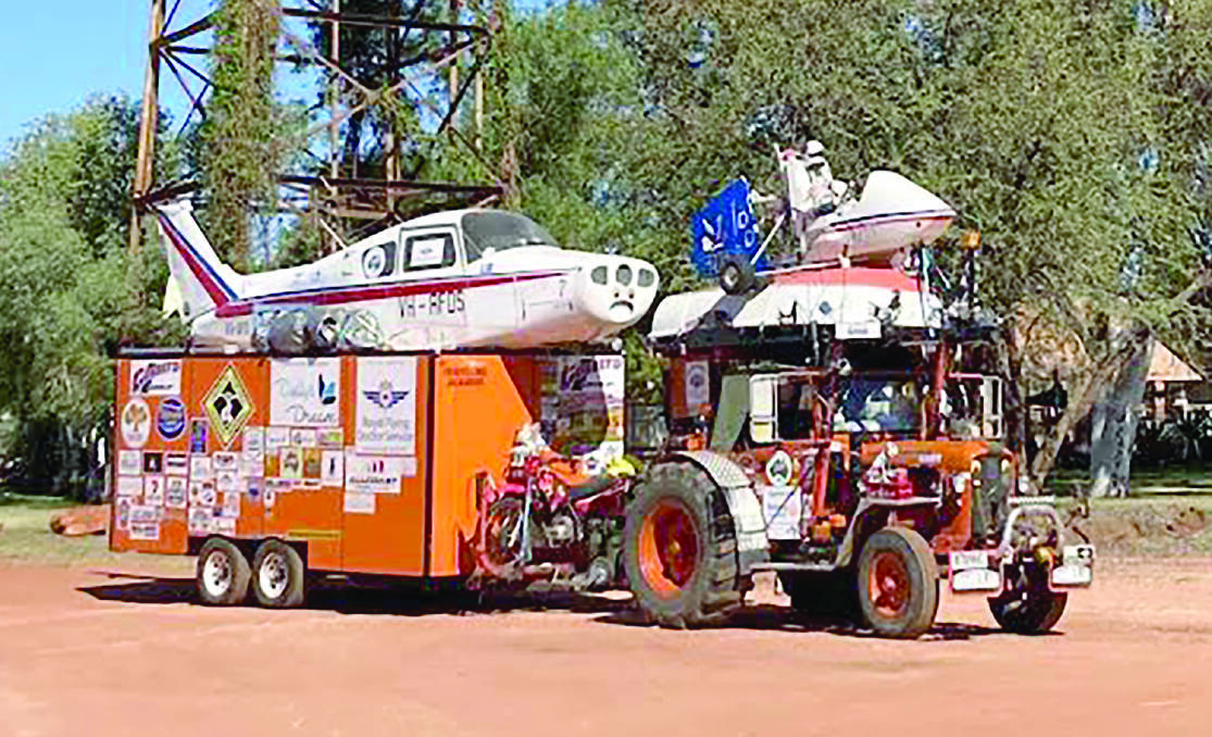 A bright orange 1957 Chamberlain 9G tractor is raising funds and awareness for rural charities including the RFDS, Dollys Dream and Drought Angels.