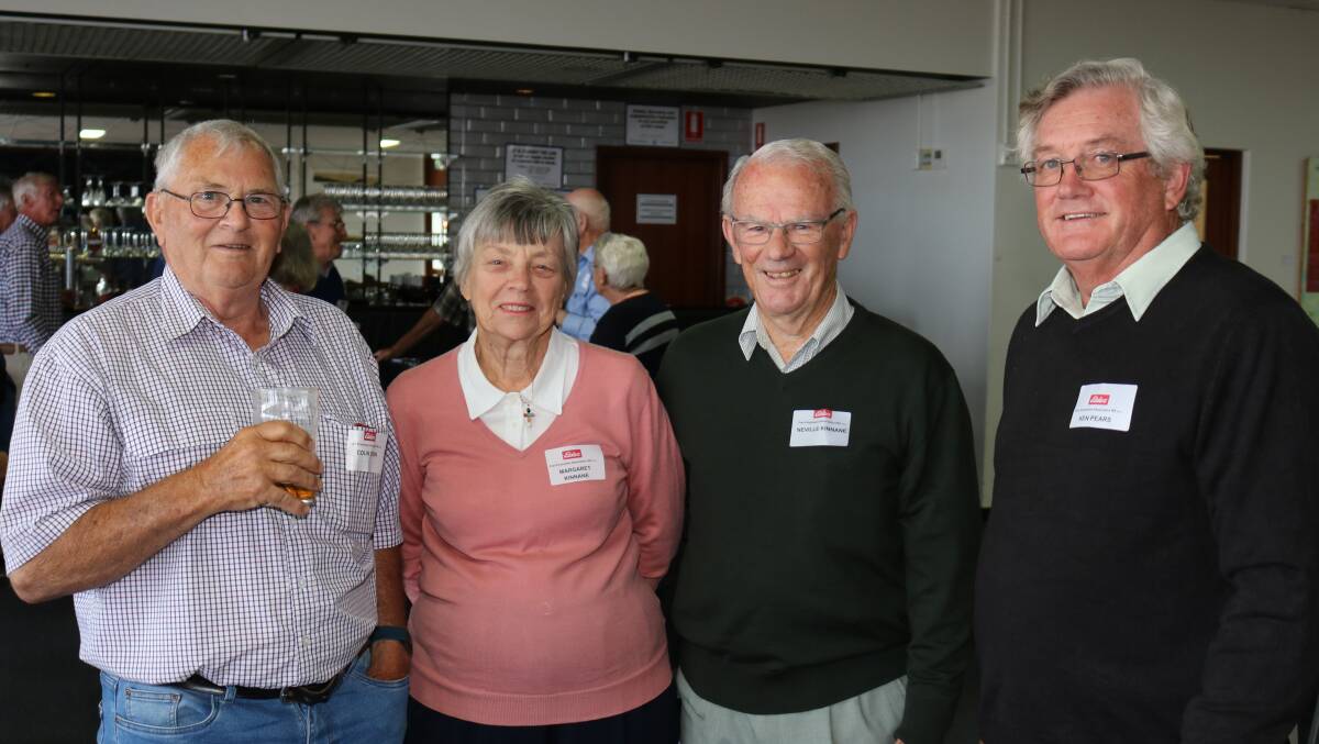 Colin Cosh (left), travelled from Manjimup and caught up with Margaret and Neville Kinnane, Winthrop and Ken Pears, Albany.