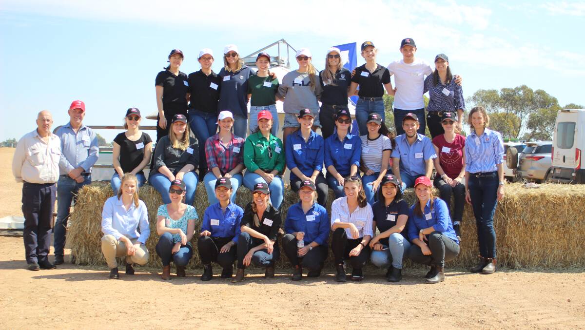 Murdoch University students at the Better Beef 2019 conference at Kylagh Feedlot near Tammin recently. The students were accompanied by Murdoch University lecturer Dr Liselotte Pannier (far right) and supported by John Mitchell of Mitchell's Transport (second from left).