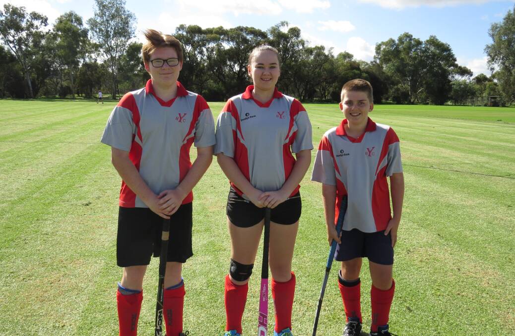 York: Kieran Turner, Amy Lister and Jackson Booth. They were captured during their warm-up skills session before their game.