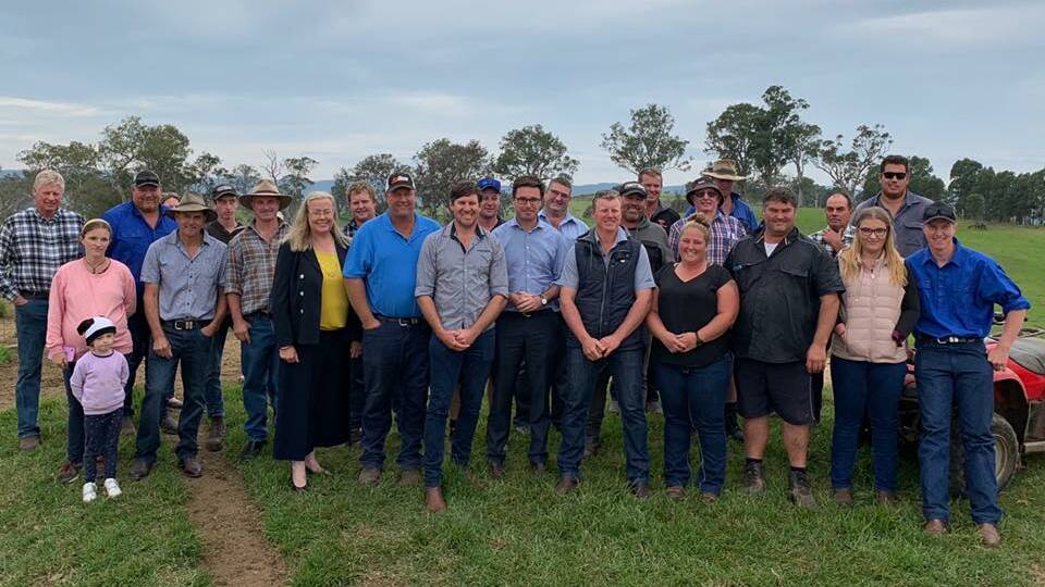 Minister David Littleproud and Nationals candidate for Eden-Monaro Sophie Wade meet with South Coast dairy farmers at Bodalla on Wednesday. Photo: Supplied