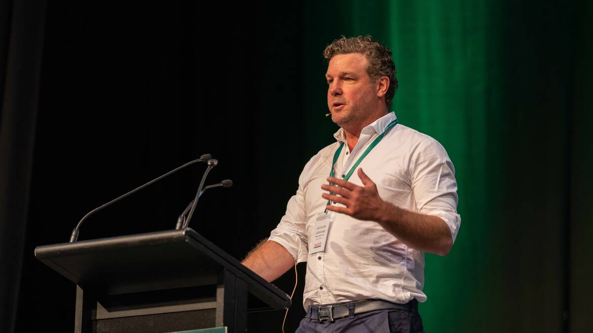 Lachlan Graham, from Argyle Foods Group in NSW, speaking at Red Meat 2019 in Tamworth.