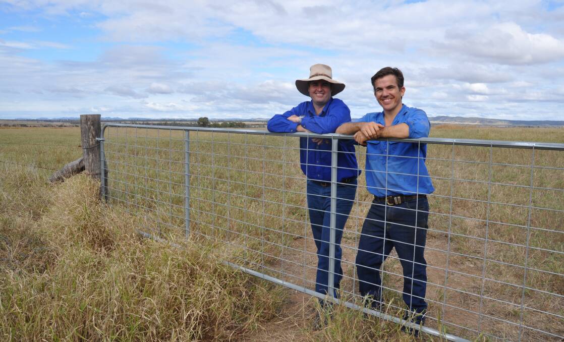 PROGRESSIVE: Queensland beef breeders Robert Aisthorpe and Peter Heywood have come up with a precision feeder to take advantage of methane-reducing cattle feed. 