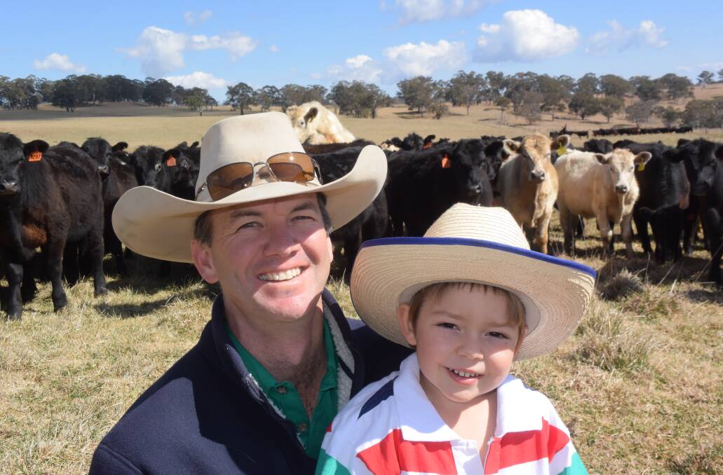 FORWARD THINKING: NSW beef producer Stuart Austin and son Harry.
