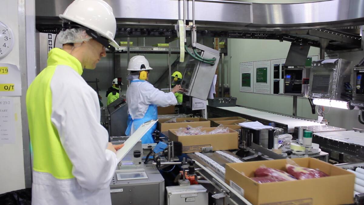 TICK: Labelling inspections underway at Teys Australia's Beenleigh plant in Queensland.