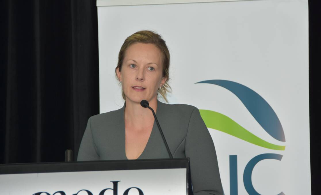 AGENT FOR CHANGE: Gender diversity expert Julie McKay speaking at the Meat Business Women event in Brisbane last week.