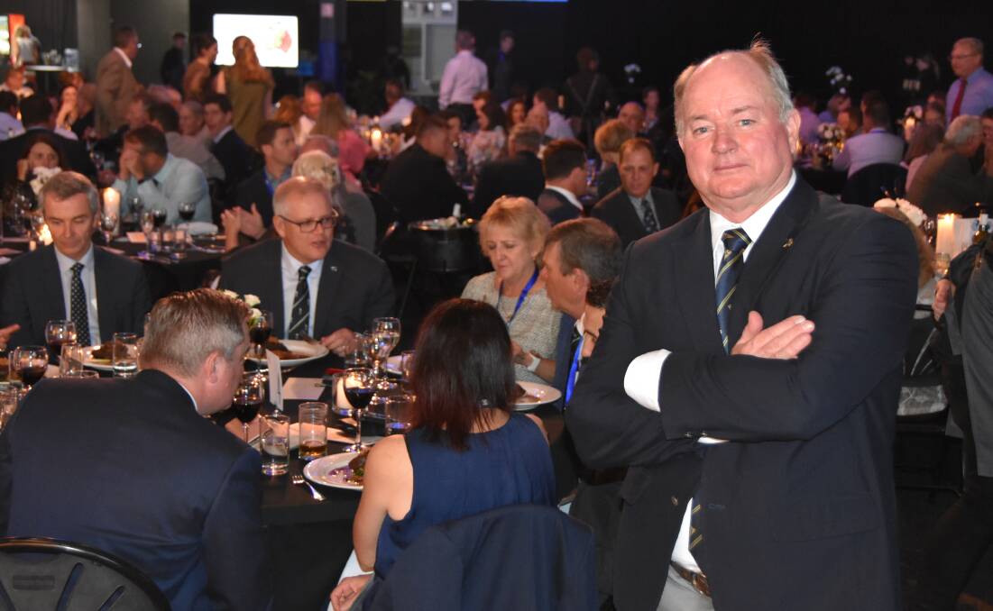 THE WAY FORWARD: Australian Country Choice's David Foote at the Rabobank Industry Awards dinner, attended by Prime Minister Scott Morrison, at Beef Australia in Rockhampton this month.