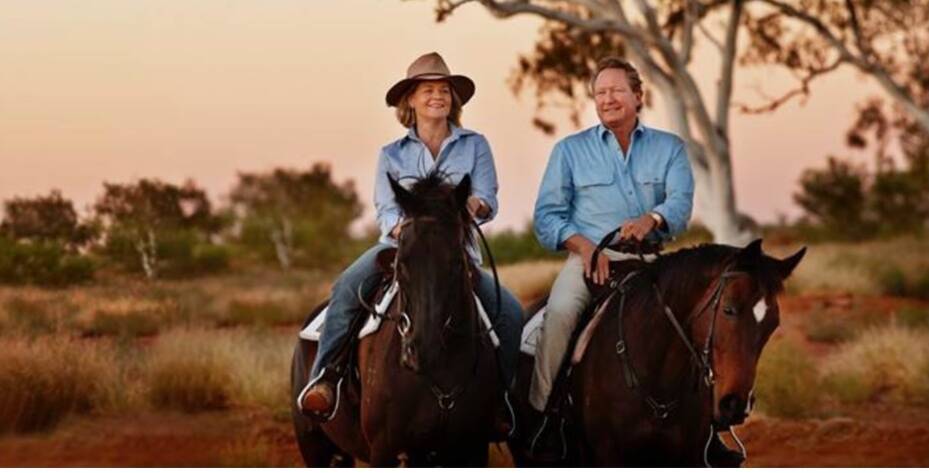 Andrew and Nicola Forrest said they were pleased to have brought the iconic clothing company back into Australian ownership. Picture: RM Williams.