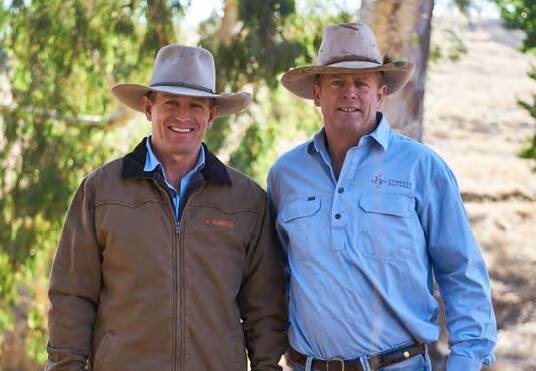 Leaving Jumbuck Pastoral are former joint managing directors Callum (left) and Jock MacLachlan. Picture from Jumbuck Pastoral newsletter.