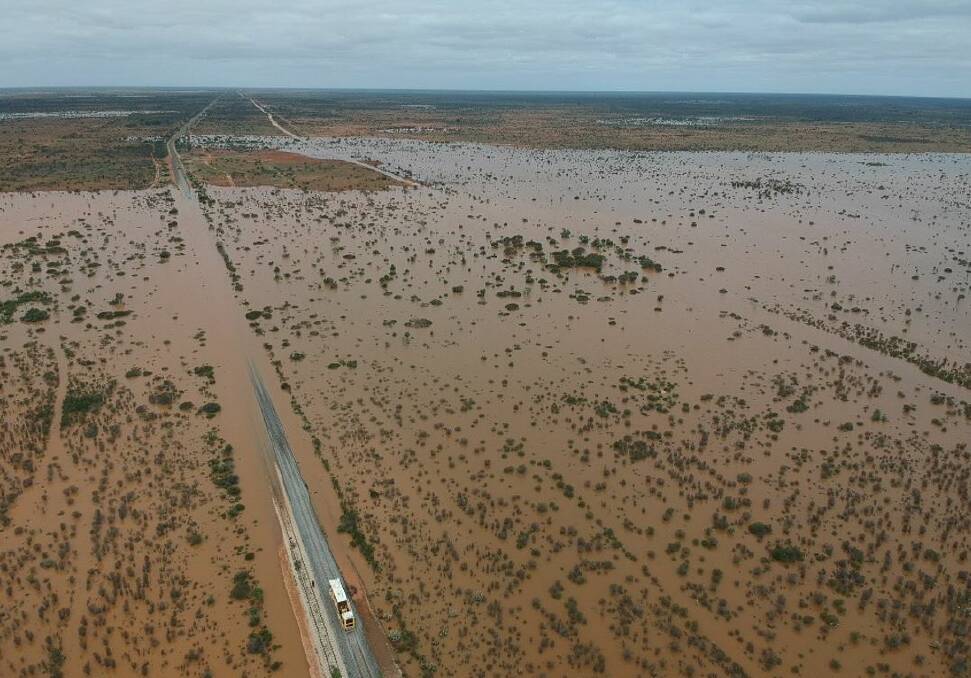 First pictures of the flooded rail line in WA's outback