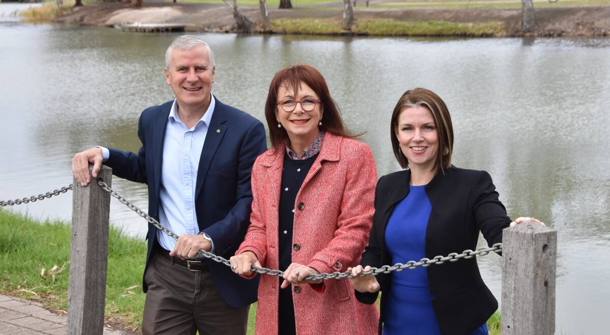Deputy Prime Minister Michael McCormack with new member for Mallee Anne Webster and State member for Lowan Emma Kealy during a recent visit to the Wimmera in which he announced funding for the East Grampians pipeline.