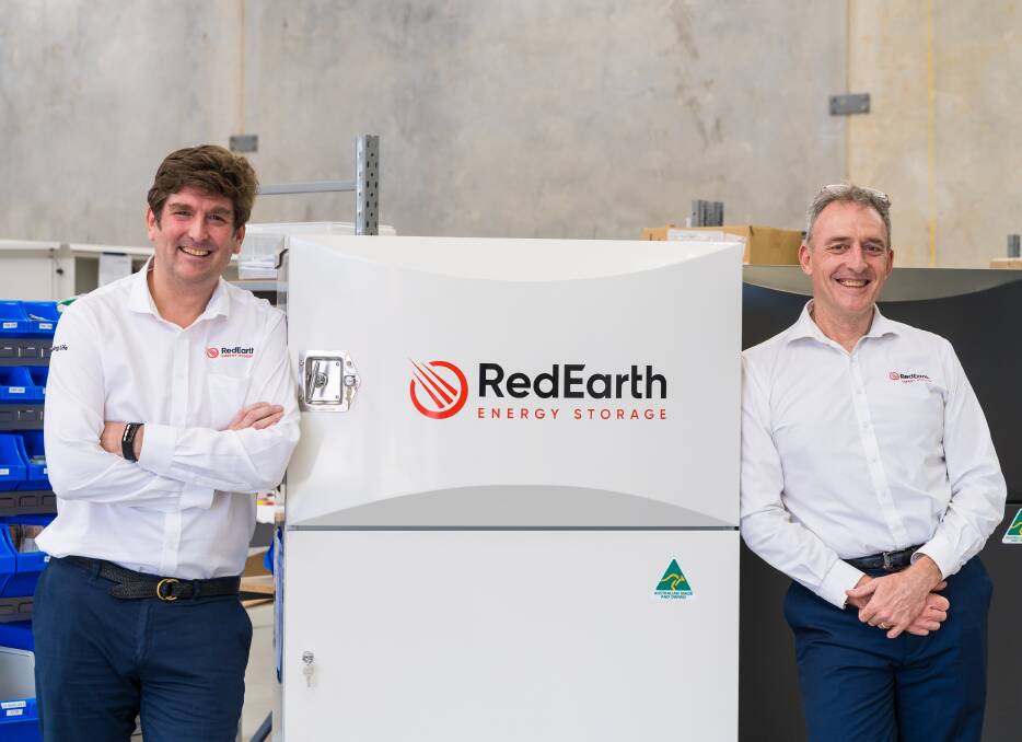 Power to the people: RedEarth Energy Storage co-founder and CEO Charles Walker and fellow co-founder and chief technology officer Chris Winter are excited about providing Aussies with Australian-made solar battery technology.
