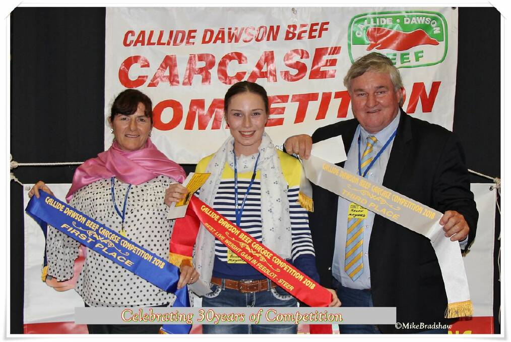 Geoff and Alison Maynard with their daughter Bonnie have enjoyed success over the years at the Callide Dawson Beef Carcase Competition.