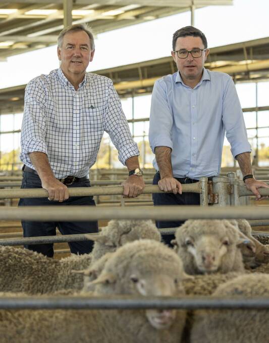 The Nationals WA member for Roe, Peter Rundle, and The Nationals leader, David Littleproud, at the Katanning Saleyards this week ahead of a Coalityion led live export roadshow.