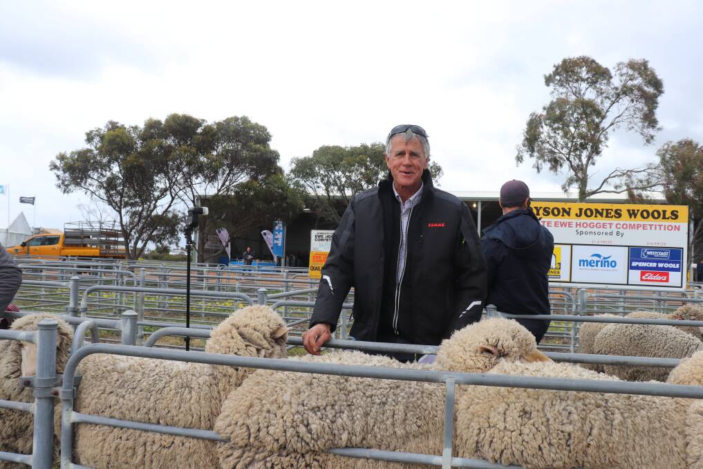 A past State Ewe Hogget Competition winner Rob Newman, RG Newman, Newdegate, had to settle for second place this year.
